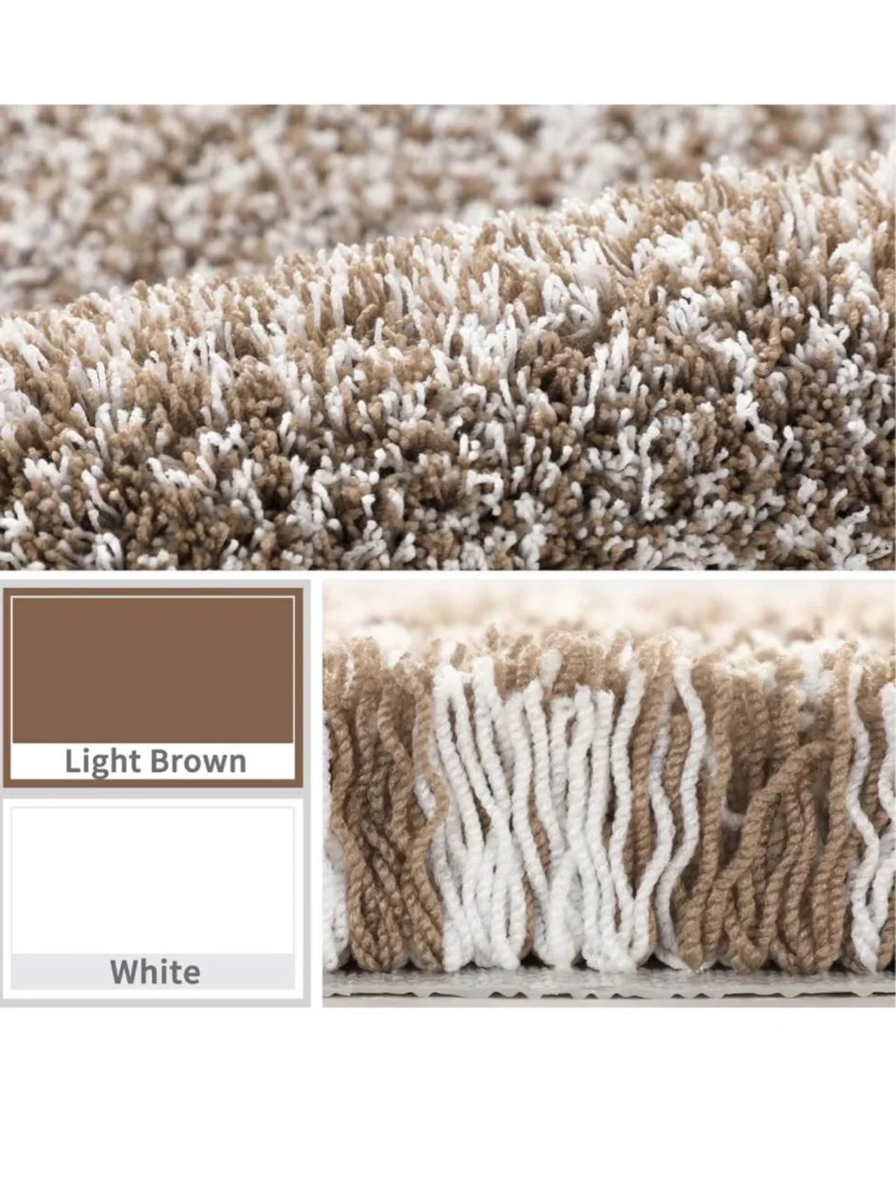 Plush Brown Shag Runner Rug -